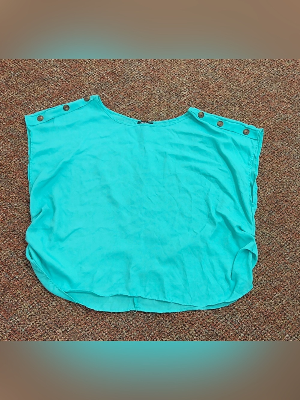 New Look Turquoise Button-Shoulder Short Sleeve Blouse Size 3X 18/20